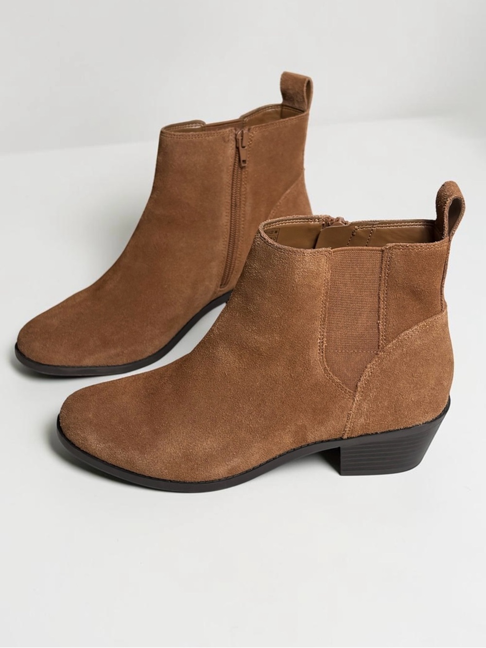 Vionic Roseland Water-Repellent Suede Ankle Boots Brown Toffee 8.5